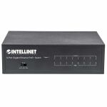 Intellinet 8-Port Gigabit Ethernet PoE+ Switch, IEEE 802.3at/af Power over Ethernet (PoE+/PoE)-konform, 60 W, Desktop