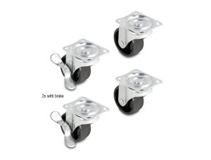 DELOCK Lenkrolle 50mm Tragkraft bis 90kg Set 2 x 2 Stück