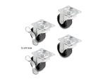 DELOCK Lenkrolle 50mm Tragkraft bis 90kg Set 2 x 2...