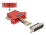 DELOCK Adapter D-Sub25> D-Sub25 St/Bu Montagesatz rot
