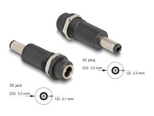 DELOCK Adapter DC 5,5 x 2,1 mm Buchse > DC 5,5 x 2,5 mm St.