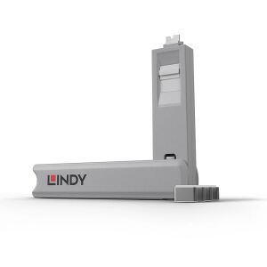 Lindy 40427 Schnittstellenblockierung Schnittstellenblockierung + Schlüssel USB Typ-C Weiß 5 Stück(e)