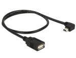 DELOCK USB Kabel A -> Mini-B Bu/St 0.50m 90° OTG sw