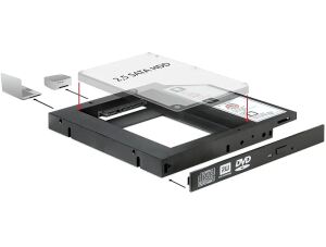 DELOCK Einbaurahmen 5,25" Slim für 2,5" SATA HDD