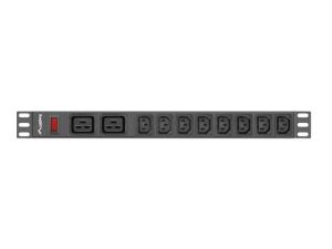 Lanberg PDU-02I1908I-0200-C20-BK Stromverteilereinheit (PDU) 10 AC-Ausgänge 1U Schwarz