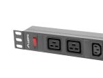 Lanberg PDU-02I1908I-0200-C20-BK Stromverteilereinheit (PDU) 10 AC-Ausgänge 1U Schwarz