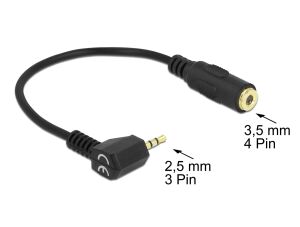 DELOCK Klinkekabel 3,5mm -> 2,5mm 90° Bu/St 0.17m 4Pin/3P
