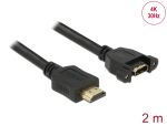 DELOCK HDMI-Kabel A->A St/Bu z.Einbau 4K 30Hz 2.00m...