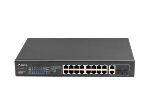 Lanberg RSFE-16P-2C-150 Netzwerk-Switch Unmanaged Gigabit Ethernet (10/100/1000) Power over Ethernet (PoE) 1U Schwarz