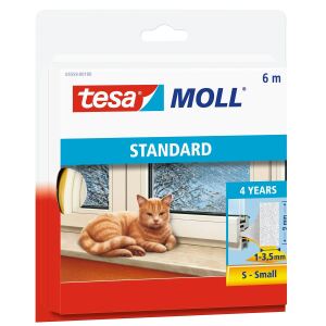 TESA tesamoll 6 m Tür/Fenster Dichtungsschaum Selbstklebend Weiß