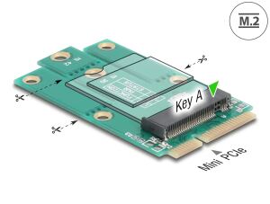 DELOCK Adapter Mini PCIe St > M.2 Key A Slot