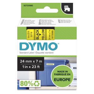 DYMO Original D1-Etikettenband | schwarz auf gelb | 24 mm x 7 m | selbstklebendes Schriftband | für LabelManager-Beschriftungsgerät