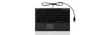 KeySonic ACK-540U+ (DE) Mini-Tastatur, SoftSkin black, Smart-Touchpad, USB, schwarz