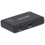 Manhattan 4K 2-Port HDMI-Splitter, 4K@30Hz, Stromversorgung über Netzteil, schwarz