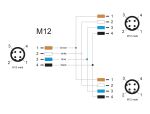 DELOCK M12 T-Splitter A-kodiert 4 Pin 1 xSt . zu 2 x Stecker
