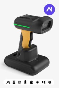 Inateck BCST-75S Tragbares Barcodelesegerät 1D/2D CMOS Schwarz, Gelb