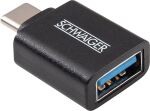 Schwaiger CAU310 533 Kabeladapter USB Type-C USB Type-A Schwarz