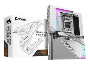 GIGABYTE B650E AORUS STEALTH ICE Mainboard - AMD Ryzen 9000er-Serie, 12+2+2 Phasen VRM, bis zu 8000 MHz DDR5 (OC), 1xPCIe 5.0 + 2xPCIe 4.0 M.2, 2,5 GbE LAN, WIFI 7, USB 3.2 Gen 2x2