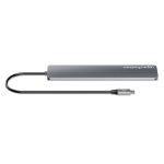 Manhattan 181167 laptop-dockingstation & portreplikator Kabelgebunden USB 3.2 Gen 2 (3.1 Gen 2) Type-C Grau