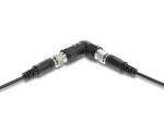 DeLOCK Hohlstecker Adapter DC 5,5 x 2,5 mm Buchse auf Buchse mit Gewinde gewinkelt 90°