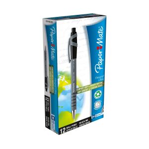 Papermate FlexGrip Ultra RT Schwarz Clip-on-Einziehkugelschreiber Medium 12 Stück(e)