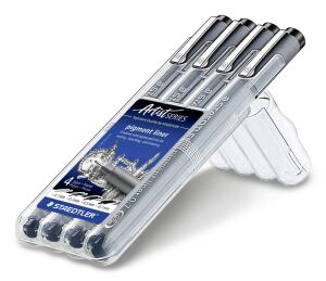 Staedtler pigment liner 308 Fineliner Schwarz 4 Stück(e)