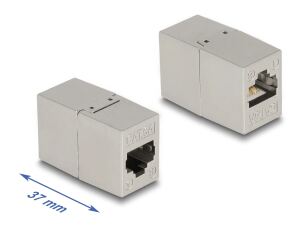 DELOCK Adapter RJ45 Buchse zu RJ45 Buchse Cat.6A Metall