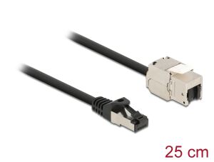 DELOCK Kabel RJ45 Stecker zu Keystone Modul RJ45 Buchse 25cm