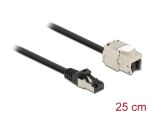 DELOCK Kabel RJ45 Stecker zu Keystone Modul RJ45 Buchse 25cm