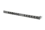 Digitus Steckdosenleiste mit Aluminiumprofil und Überlastschutz, 12-fach Schutzkontaktsteckdose, 2 x 2 m Zuleitung Schutzkontaktstecker