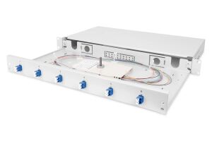 Digitus LWL Spleißbox, 1HE, bestückt, 6x LC DX, OS2