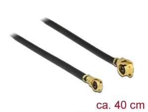 DeLOCK 89650 Koaxialkabel 1.13 0,4 m MHF (I-PEX) MHF IV/ HSC MXHP32 Schwarz, Gold