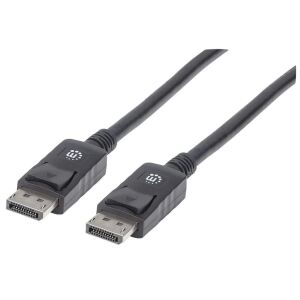 Manhattan 4K@60Hz DisplayPort-Kabel, DisplayPort Stecker auf DisplayPort Stecker, Geschirmt, Schwarz, 2 m
