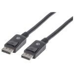 Manhattan 4K@60Hz DisplayPort-Kabel, DisplayPort Stecker auf DisplayPort Stecker, Geschirmt, Schwarz, 2 m