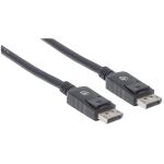 Manhattan 4K@60Hz DisplayPort-Kabel, DisplayPort Stecker auf DisplayPort Stecker, Geschirmt, Schwarz, 2 m