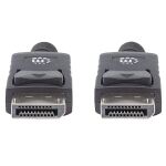 Manhattan 4K@60Hz DisplayPort-Kabel, DisplayPort Stecker auf DisplayPort Stecker, Geschirmt, Schwarz, 2 m