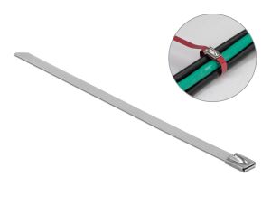 DELOCK Edelstahlkabelbinder L 400 x B 7,9 mm 10 Stück