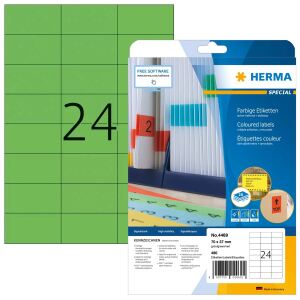 HERMA Farbige Etiketten A4 70x37 mm grün Papier matt 480 St.