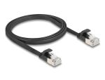 DELOCK Patchkabel gewinkelt RJ45 S/STP Cat6A 1.00m schwarz