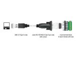 DELOCK Adapter USB-A/RS-422/485 St+ 6P Terminalblock 5V 0,5m