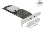 DeLOCK PCI Express x8 Karte zu 2 x extern SuperSpeed USB 20 Gbps (USB 3.2 Gen 2x2) USB Type-C Buchse - Low Profile Formfaktor