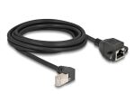 DeLOCK Netzwerk Verlängerungskabel S/FTP Stecker RJ45 Stecker 90° gewinkelt zu RJ45 Einbaubuchse Cat.6A 3 m schwarz