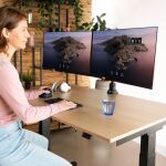 R-Go Tools Monitorarm R-Go Caparo, verstellbarer Doppelmonitorarm mit Gasfeder, 100% Zirkular, 3-9 kg Tragkraft, schwarz