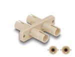 DELOCK LWL Kupplung ST Duplex Buchse zu ST Duplex Bu beige