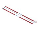 DELOCK Edelstahlkabelbinder L 400 x B 4,6 mm rot 10 Stück