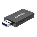 Manhattan 102735 Kartenleser USB 3.2 Gen 1 (3.1 Gen 1) Type-A/Type-C Schwarz, Transparent