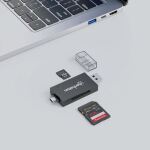 Manhattan 102735 Kartenleser USB 3.2 Gen 1 (3.1 Gen 1) Type-A/Type-C Schwarz, Transparent