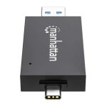 Manhattan 102735 Kartenleser USB 3.2 Gen 1 (3.1 Gen 1) Type-A/Type-C Schwarz, Transparent