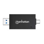 Manhattan 102735 Kartenleser USB 3.2 Gen 1 (3.1 Gen 1) Type-A/Type-C Schwarz, Transparent