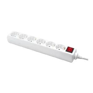 LogiLink LPS202 Verlängerungskabel 1,5 m 6 AC-Ausgänge Weiß